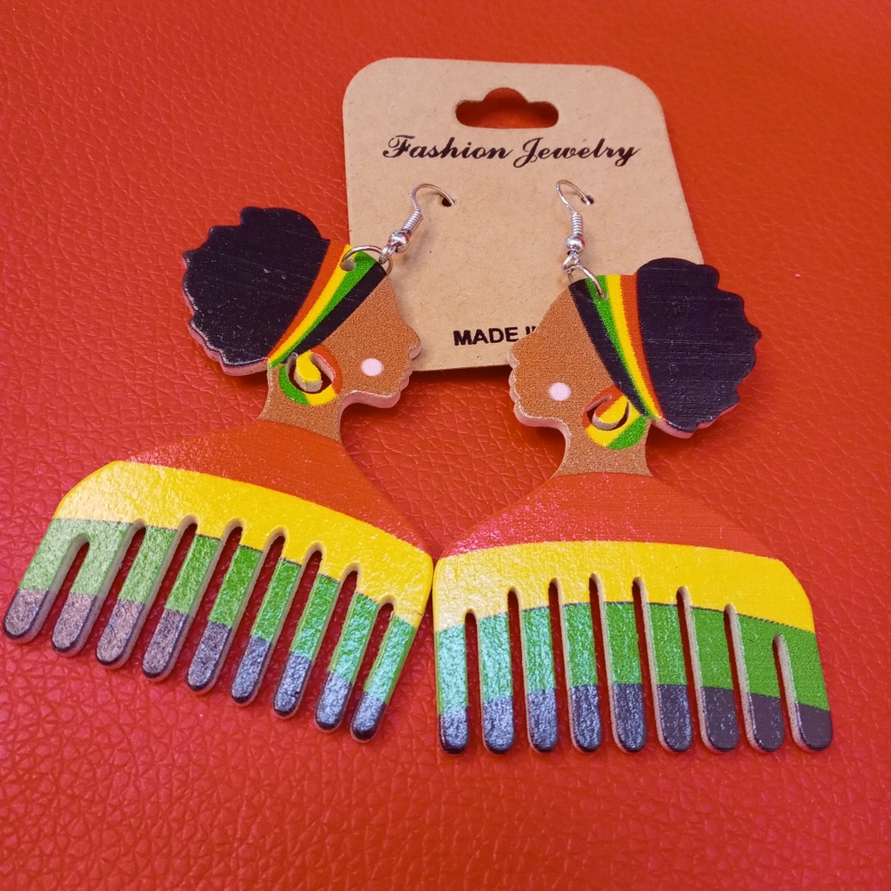 Afro Girl Earrings 5-4 $25